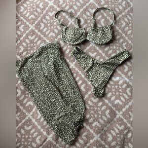 Green Leopard Print Bikini Set